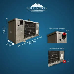 EVAPORADOR BOHN P. B. DE 1V BAJA TEMP. R-404A O R22 220V